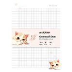 Сменный блок 80л., А5 клетка MESHU «Red cat», пленка т/у, в клетку