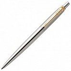 Ручка шариковая PARKER «Jotter Core Stainless Steel GT», корпус серебристый, позолоченные детали, синяя