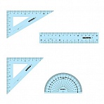 Набор чертежный Kores (линейка 15 см, транспортир 10 см, 2 треугольника 12 см)