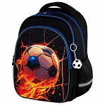 Рюкзак BRAUBERG OPTIMA, 2 отделения, с брелоком, «Burning ball», 3D-панель, 36×27х18 см