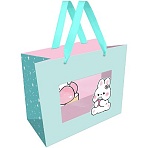 Пакет подарочный 23×18×10см MESHU «Bunny berry», фольга, выборочный лак, матовая ламинация