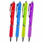 Ручка шариковая автоматическая с грипом BRAUBERG DELTA COLOR, СИНЯЯ, ассорти, узел 0.7 мм, линия письма 0.35 мм