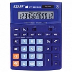 Калькулятор настольный STAFF STF-888-12-BU (200×150 мм) 12 разрядов, двойное питание, СИНИЙ, 250455