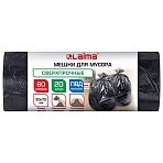 Мешки для мусора 60 лчерныев рулоне 20 штуксверхпрочныеПВД 45 мкм50×70 смLAIMA702654