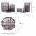 превью Подставка-органайзер BRAUBERG ROUND, 6 отделений, 130×130х90 мм, тонированная серая, 238101