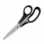 Ножницы Attache Graphite 195 мм с пластиковыми прорезиненными анатомическими ручками черного/серого цвета