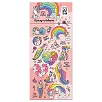 Наклейки гелевые MESHU «Rainbow unicorn», 10×23 см, пакет европодвес