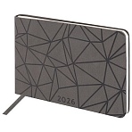 Еженедельник датированный 2026 МАЛЫЙ ФОРМАТ 105×160 мм, А6, BRAUBERG «Imprint», тиснение, черный