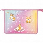Папка для тетрадей №1School Corgi time, А4, молн., пласт., ПТ-813