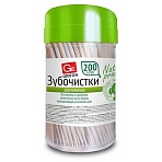 Зубочистки деревянные КОМПЛЕКТ 200 шт., в диспенсере, GRIFON