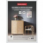 Рамка 21×30 см белая, пластик, багет 8 мм, BRAUBERG «Slim», плотный задник с ножкой, акриловый экран