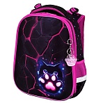 Ранец BRAUBERG PREMIUM, 2 отделения, с брелоком, «Pink lava», 38×29х16 см