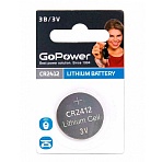 Батарейка GoPower CR2412 1шт Lithium 3V (1/5/500)