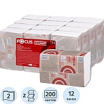 Полотенца бумажные д/дисп. FOCUS Premium Z-сл 2 сл 24×20см 200л/12пач/уп