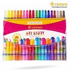Карандаши восковые Crown «ArtStory», 20цв., выкручивающийся стержень, ПВХ, европодвес