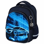 Рюкзак BRAUBERG OPTIMA, 2 отделения, с брелоком, «Night driver», 36×27х18 см