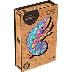 Пазл деревянный UNIDRAGON Радужный хамелеон S