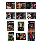 Гравюра в технике Скретчинг «Животные» АССОРТИ, цветная основа 30×40 см, штихель, LORI, 001