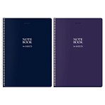 Тетрадь А4, 96 л., BRAUBERG, гребень, клетка, матовая ламинация, «NoteBookMono» (микс в спайке)