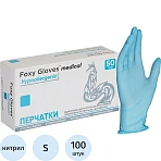 Перчатки нитрил., н/с, н/о, 3.5гр./шт, глб/глб уп. FOXY-GLOVES (S)50 пар/уп