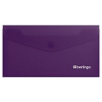 Папка-конверт на кнопке Berlingo «Soft Touch», C6, 200мкм, софт-тач, фиолетовая