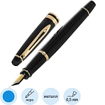 Ручка перьевая Waterman Expert S0951640 синяя черный с позолотой корпус