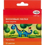 Мелки восковые Гамма Мультики круглые 12 цветов