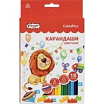 Карандаши цветные 18 цветов Комус Класс ColorPics, трехгранные