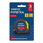 Рулетка измерительная 3м х 16мм, обрезиненный корпус, с фиксатором, RABBITEX Standard