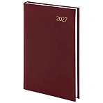 Ежедневник датированный 2027 145×215 мм, А5, STAFF, обложка бумвинил, бордовый