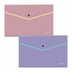 Папка-конверт с кнопкой ERICH KRAUSE Soft Manga, А4, до 120 л., с карманом, ассорти, 0.18 мм