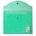 превью Папка-конверт с кнопкой BRAUBERG, А5, 240х190 мм, прозрачная, зеленая, 0,15 мм