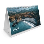 Календарь-домик настольный на гребне с бегунком, 2026 г., BRAUBERG, 160×105 мм, «Морской пейзаж»