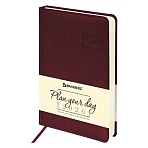 Ежедневник датированный 2026 А5 138×213 мм, BRAUBERG «Imperial», под кожу, бордо
