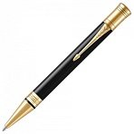 Ручка шариковая PARKER «Duofold Classic Black GT», корпус черный, позолоченные детали, черная
