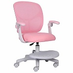 Кресло детское с подставкой для ног BRABIX «Toy MG-205», сетка/ткань TW, розовое