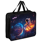 Папка на молнии с ручками ЮНЛАНДИЯ А4, 1 отделение, пластик, 80 мм, Space explorer