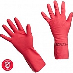 Перчатки латексные Vileda красные (размер 7, S, артикул производителя 100749)