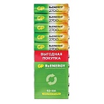 Батарейки аккумуляторные GP ReEnergy Ni-Mh пальчиковые КОМПЛЕКТ 10 шт., АА (HR6), 2600 mAh, 270AAHCRGY