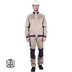 Куртка лет муж ТУРБО SAFETY (Кур402) беж/т-сер (120-124, 170-176)