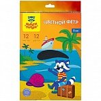 Фетр Мульти-Пульти, А4, 12л., 12цв., 2мм, «Приключения Енота»
