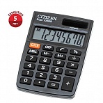 Калькулятор карманный Citizen SLD-100NR, 8 разр., двойное питание, 58×88×10мм, черный