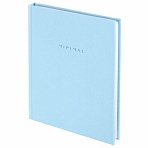 Блокнот МАЛЫЙ ФОРМАТ 110×147 мм, А6, 80 л., твердый, клетка, BRAUBERG «Minimal», голубой