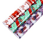 Бумага упаковочная новогодняя НАБОР 3 шт. «HoHo XMAS»С ЭФФЕКТАМИ70×100 смЗОЛОТАЯ СКАЗКА592191