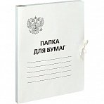 Папка для бумаг с завязками OfficeSpace, Герб России, картон немелованный,300г/м2, белый, до 200л. 