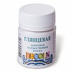 Краска акриловая «Декола», 50 мл, глянцевая, белила титановые