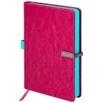 Ежедневник датированный 2026 А5 138×213 мм, BRAUBERG «Inspiration», под кожу, цветной срез, розовый