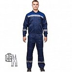 Костюм рабочий летний мужской л20-КПК синий/васильковый с СОП (размер 44-46, рост 182-188)