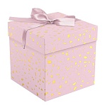 Коробка складная подарочная MESHU «Pink terrazzo», (15×15×15см), с лентой, отд фольгой