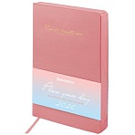 Ежедневник датированный 2026, А5, 138×213 мм, BRAUBERG «Pastel», под кожу гибкий, розовый